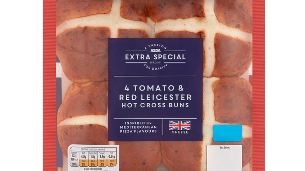 Asda Extra Special Tomato & Red Leicester Hot Cross Buns